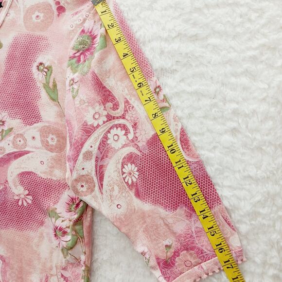 T-Shirt Powder Pink Daisy Paisley Bloomcore Whimsycore Couquette Y2K Size 2X - Picture 5 of 11